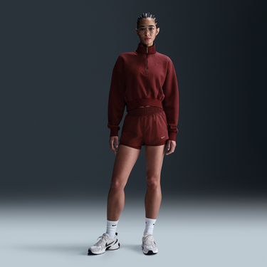 Sveter Nike Nike Sportswear Phoenix Plush Fleece Quarter-Zip Top Vínová | HQ7637-619, 2