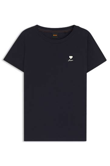 Tričko BOSS Jersey T-Shirt with Chest Artwork Navy | 50545288