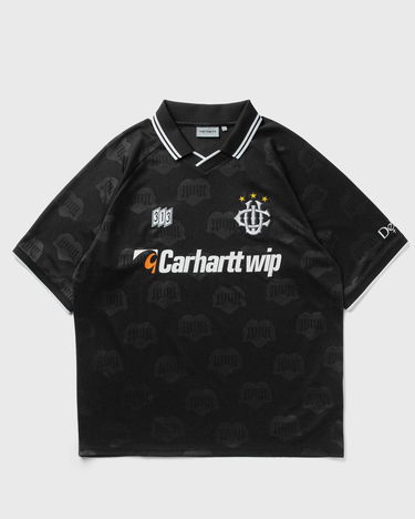 Dres Carhartt WIP Short-Sleeve Patterned Football Jersey with Striped Polo Collar Čierna | I034625-2UF.XX, 0