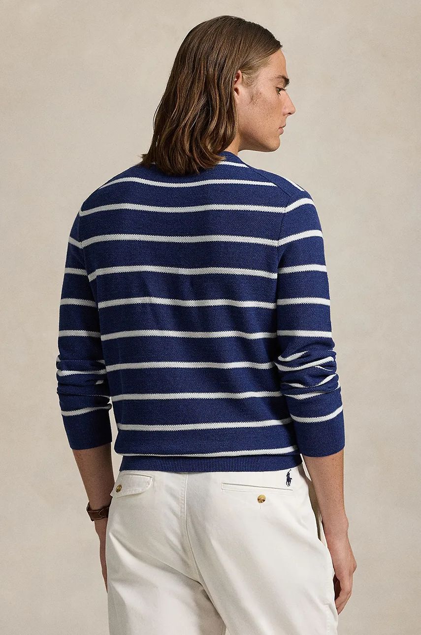 Sveter Polo by Ralph Lauren Striped Cotton Blend Sweater Modrá | 710955764, 1