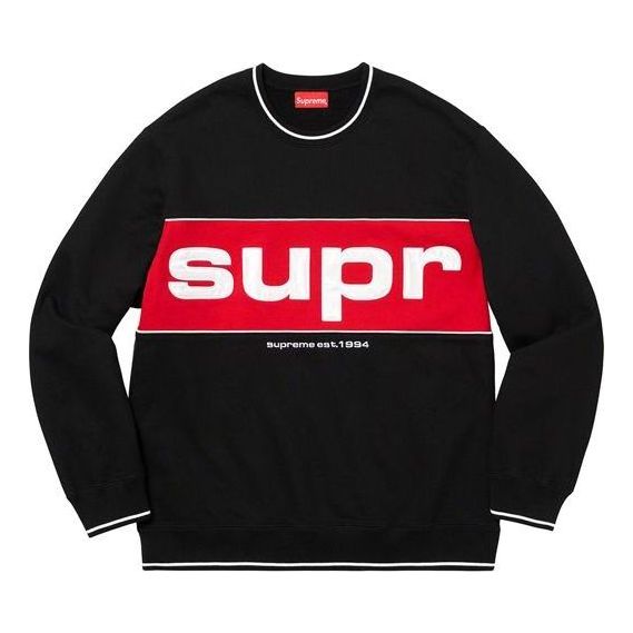 Mikina Supreme Piping Crewneck Sweatshirt Čierna | SUP-FW19-658, 0