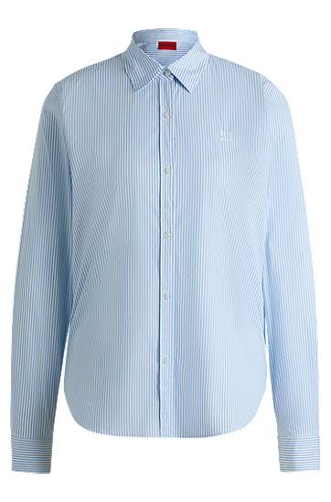 Košeľa BOSS Regular-Fit Striped Cotton-Blend Blouse Modrá | 50539864, 0