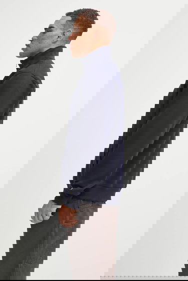 Mikina Carhartt WIP Chase Quarter-Zip Pullover Sweatshirt with Kangaroo Pocket Navy | I033665.00HXX, 1