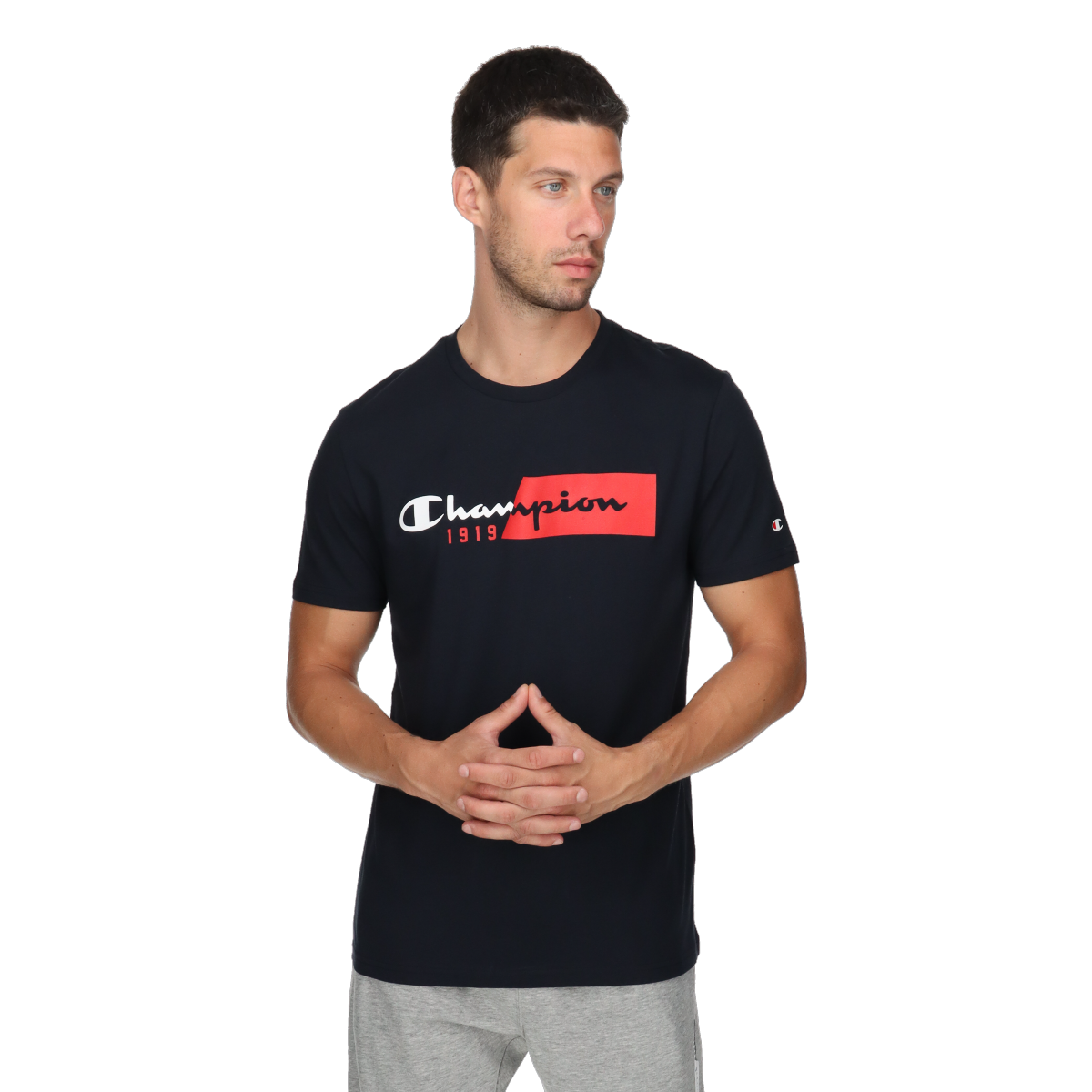 Tričko Champion T-Shirt Classic Label Navy | 219956-BS501, 0