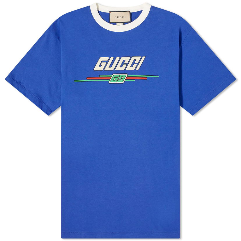 Tričko Gucci Graphic Logo T-Shirt Modrá | 771477-XJF7B-4410