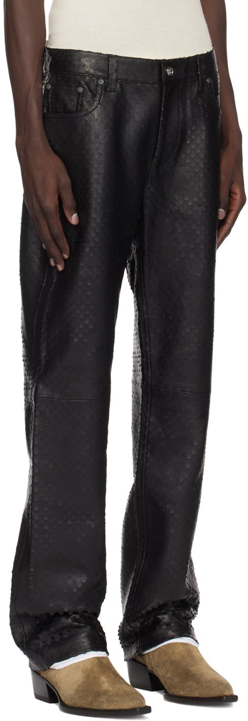 Džínsy Helmut Lang Helmut Lang Hole-Punched Worker Leather Pants Čierna | O06HM210, 1