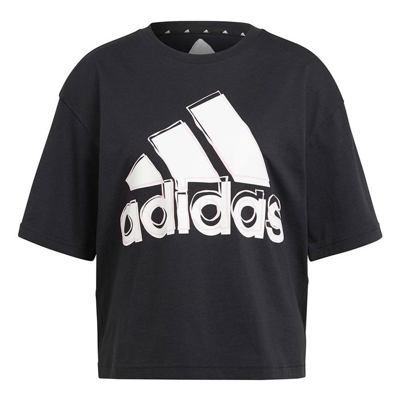 Crop Top adidas Originals Short Sleeve T-Shirt with Big Logo Čierna | HB5101