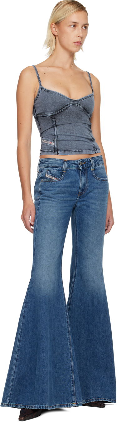 Crop Top Diesel Distressed Denim T-Ony Camisole Top Modrá | A18361 0KIBY, 3