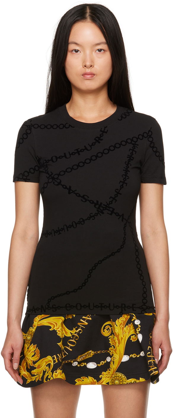 Tričko Versace Couture Black Flocked Čierna | E75HAH608_EJS216, 0