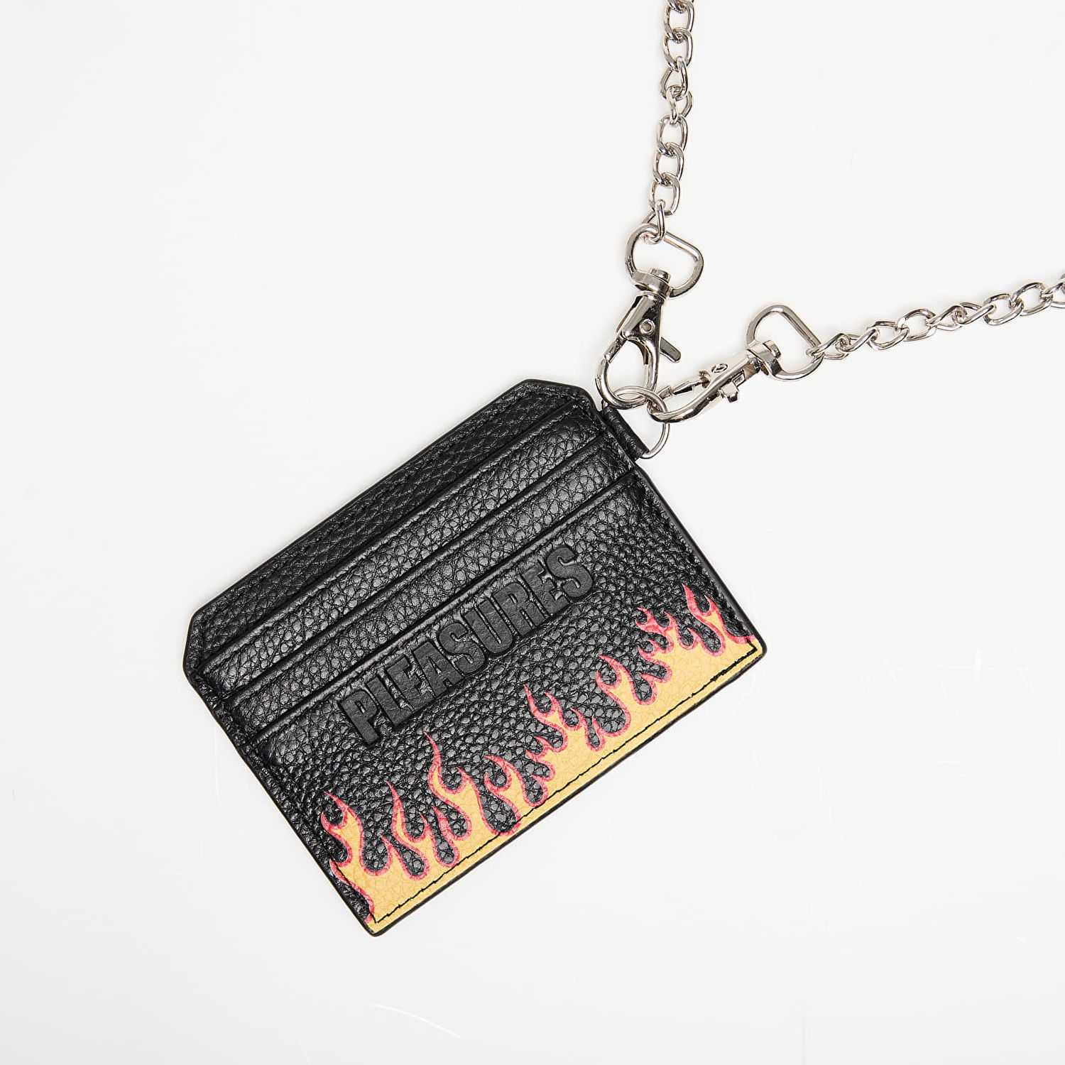 Peňaženka Pleasures PLEASURES Leather Card Holder with Chain Čierna | P25SU073 BLACK, 1