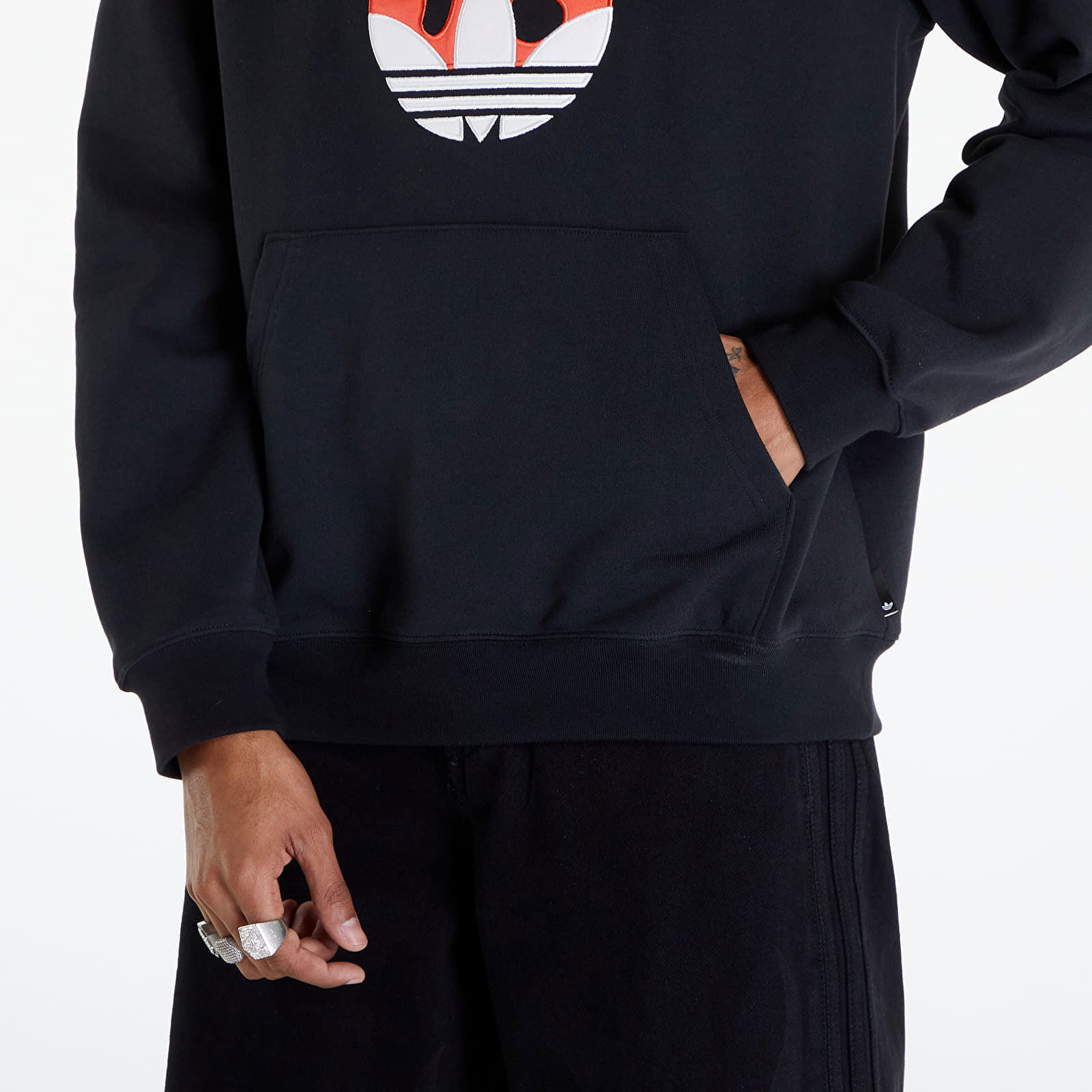 Flames Logo Hoodie Black