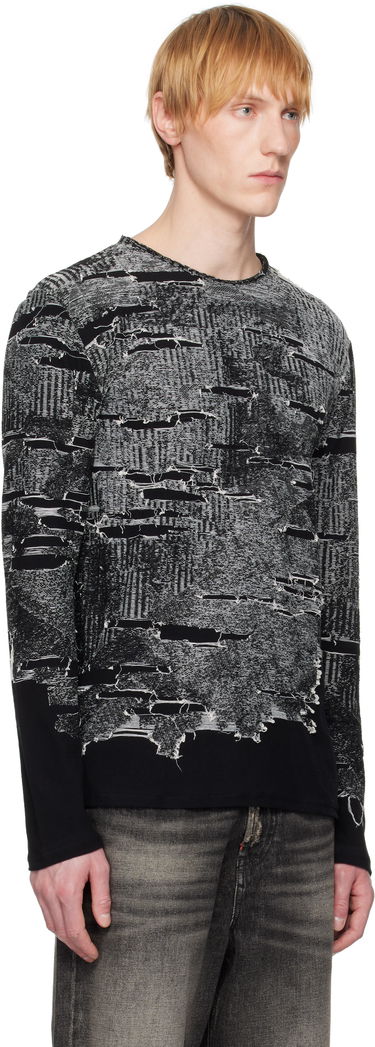 Sveter Diesel Diesel K-Cadmo Distressed Graphic Longsleeve Čierna | A18119-0AFBV-900, 1