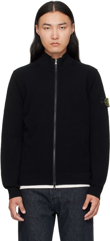Mikina Stone Island Stone Island Stretch RWS Wool Zip-Up Sweatshirt Čierna | K2S15 5100062 S00A1, 0