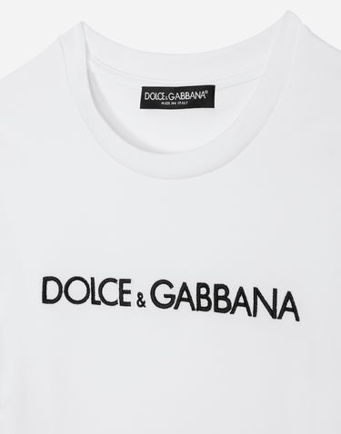 Tričko Dolce & Gabbana Long-sleeved T-shirt With Logo Biela | F8U49ZFU7EQW0800, 2