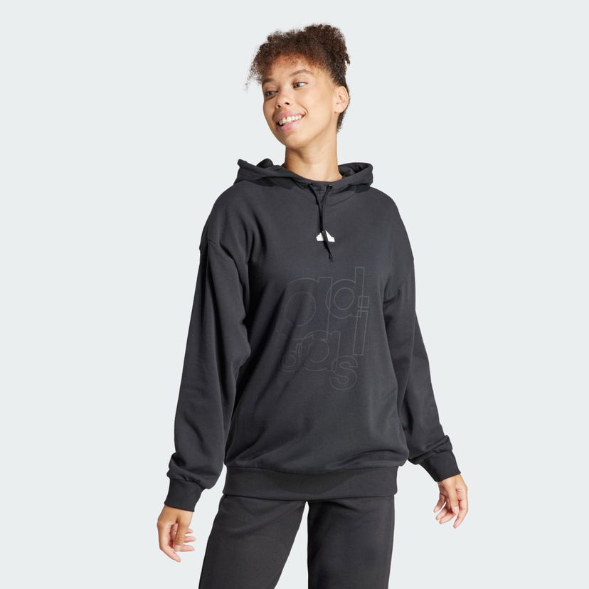 Mikina adidas Performance French Terry Print Hoodie Čierna | IN7325