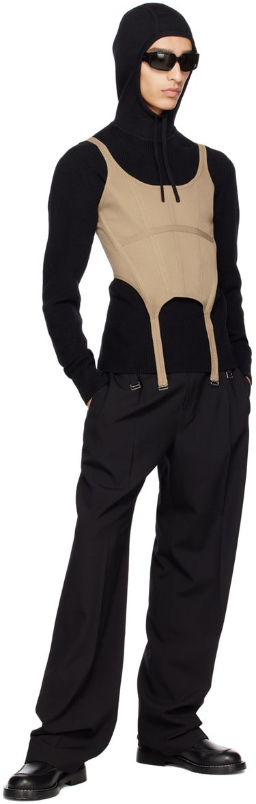 Sveter Dion Lee Dion Lee Paneled Knit Hoodie Čierna | C7158R23, 3