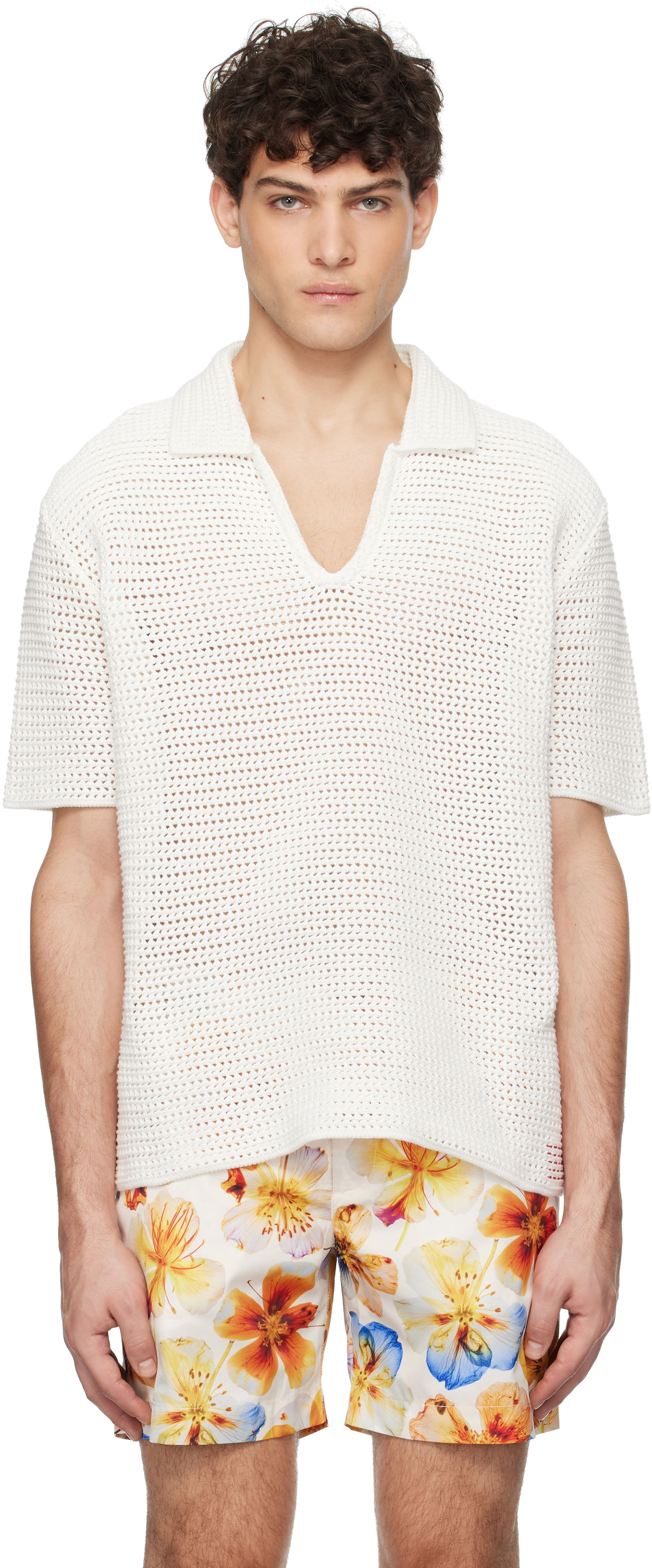 Batten Crochet Polo Shirt