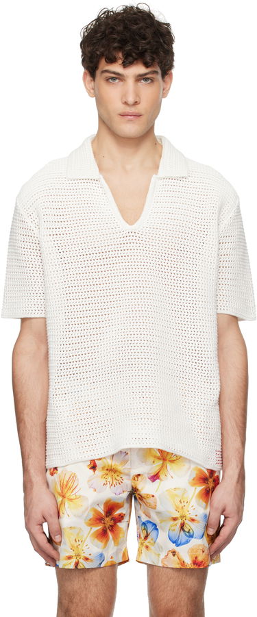 Košeľa Orlebar Brown Batten Crochet Polo Shirt Biela | 277182, 0