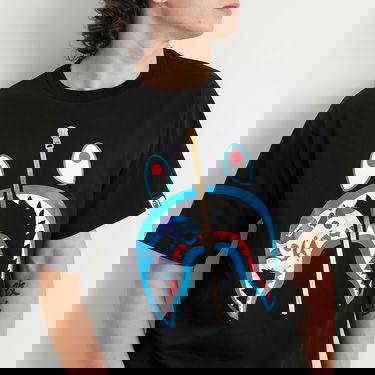 Tričko BAPE Abc Camoilo Shark Graphic Tee, Size Large Čierna | 002TEL301003M-BBU, 5