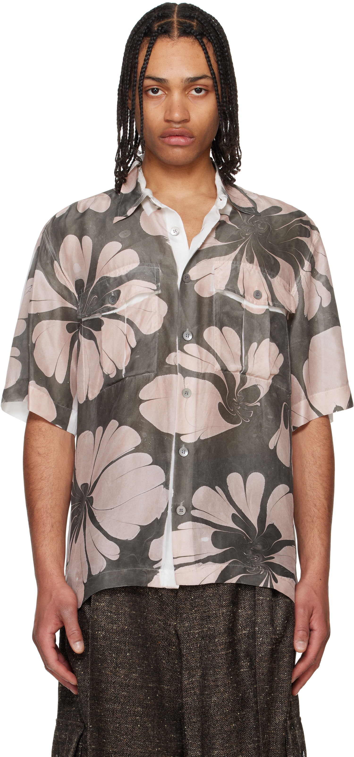 Košeľa Dries Van Noten Dries Van Noten Dessin Print Shirt Šedá | 251-020724-1197, 0