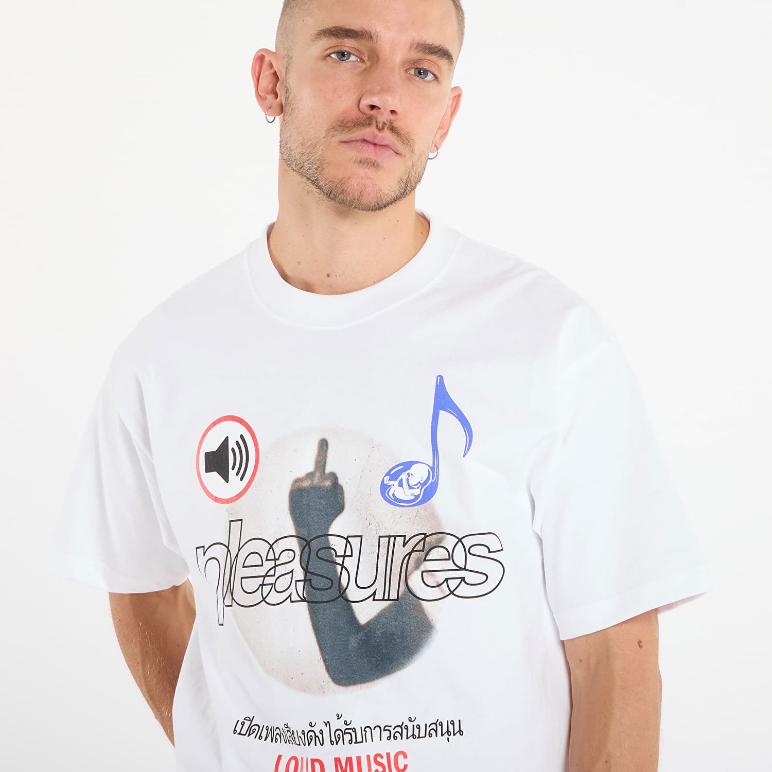 Tričko Pleasures Loud Music T-Shirt Biela | P25F008-WHITE, 1