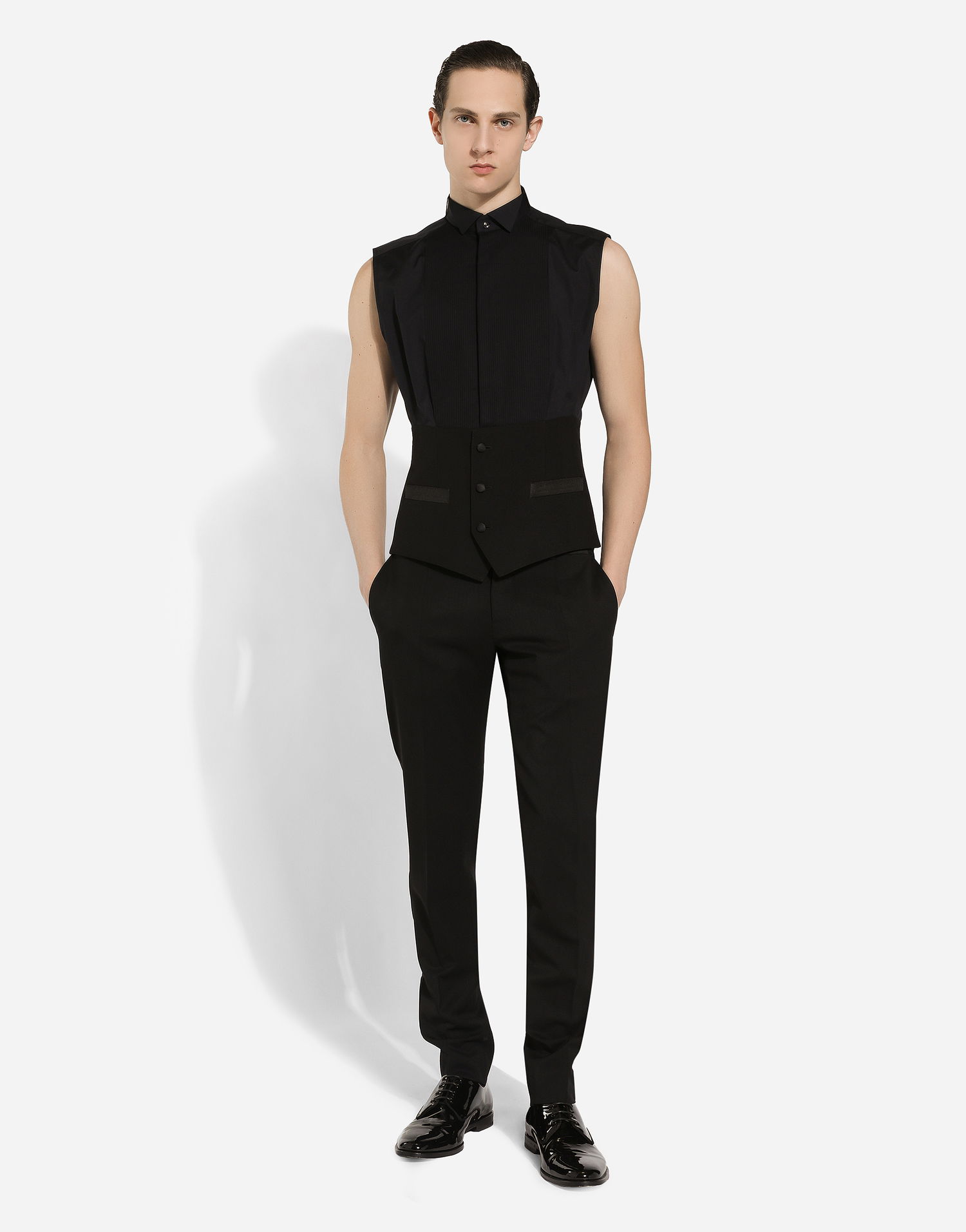 Košeľa Dolce & Gabbana Sleeveless Tuxedo Shirt Čierna | G5MK8TGI677N0000, 1