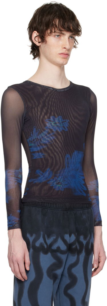 Tričko Collina Strada Collina Strada Cardio Floral Mesh Long Sleeve T-Shirt Čierna | XX3341, 1