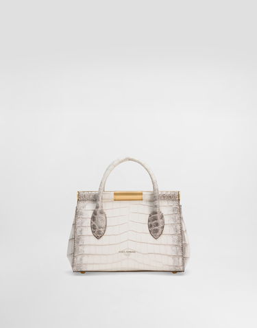 Kabelka Dolce & Gabbana Dolce & Gabbana Mini Marlene Crocodile-Embossed Day Bag Biela | BB7744A2Y4080001, 3