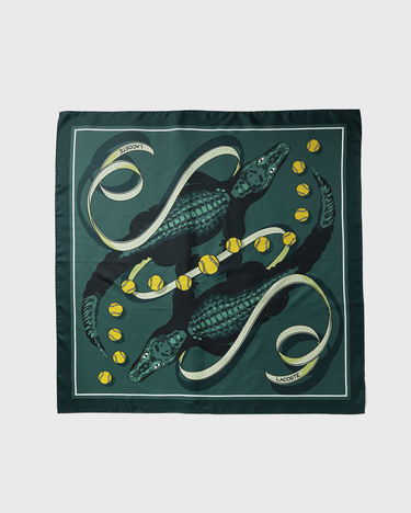 Šál Lacoste Lacoste Graphic Print Silk Scarf Zelené | RE4201-4IK, 0