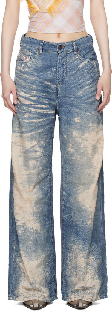 Džínsy Diesel Bleached High-Rise Wide-Leg Jeans Modrá | A16977 068RE, 0