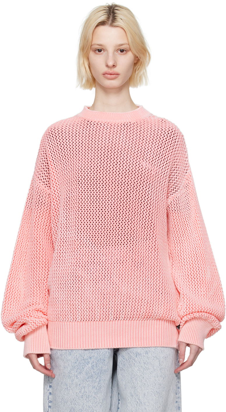 Sveter MSGM Overdyed Cropped Knit Sweater Ružová | 3440MM110 237088, 0