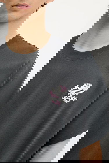 Tričko adidas Performance Florals Logo Oversized T-Shirt Šedá | KE6587, 3