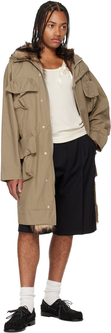 Parka Simone Rocha Simone Rocha Multi Pocket Faux Fur Lined Parka Coat Béžová | 2078B 1267, 3
