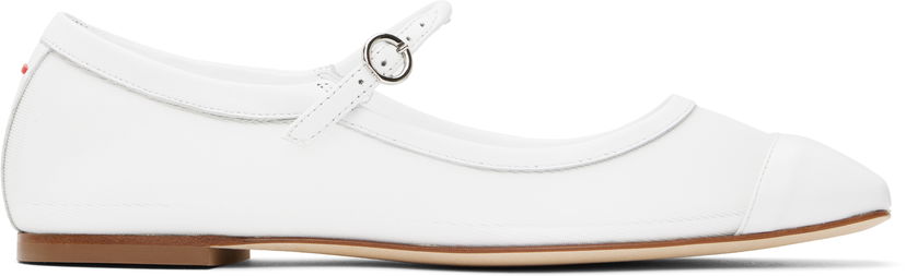 Oblečenie Aeyde Aeyde Uma Mesh Toe-Cap Ballerina Flats Biela | A11-FL-RKLS08FL181-SS25-1020-007