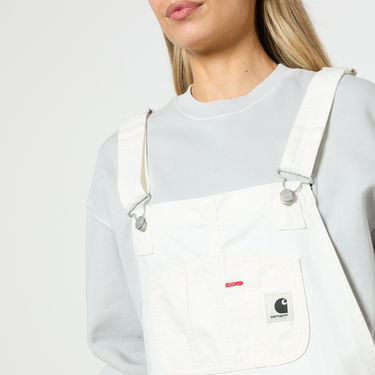 Nohavice Carhartt WIP Bib Newcomb Drill Denim Dungarees Biela | I026561, 0