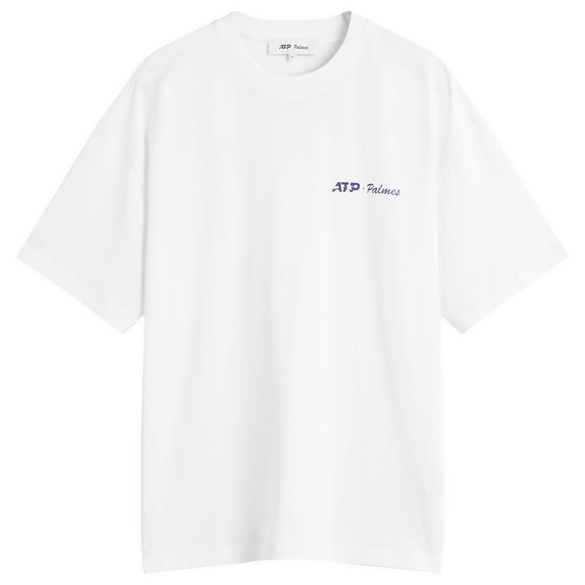 Tričko Palmes ATP x Palmes Logo T-Shirt, Size Small Biela | P10-0074-001