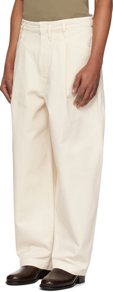Nohavice LEMAIRE Lemaire Pleated Workwear Pants Biela | PA1201 LD1034, 3