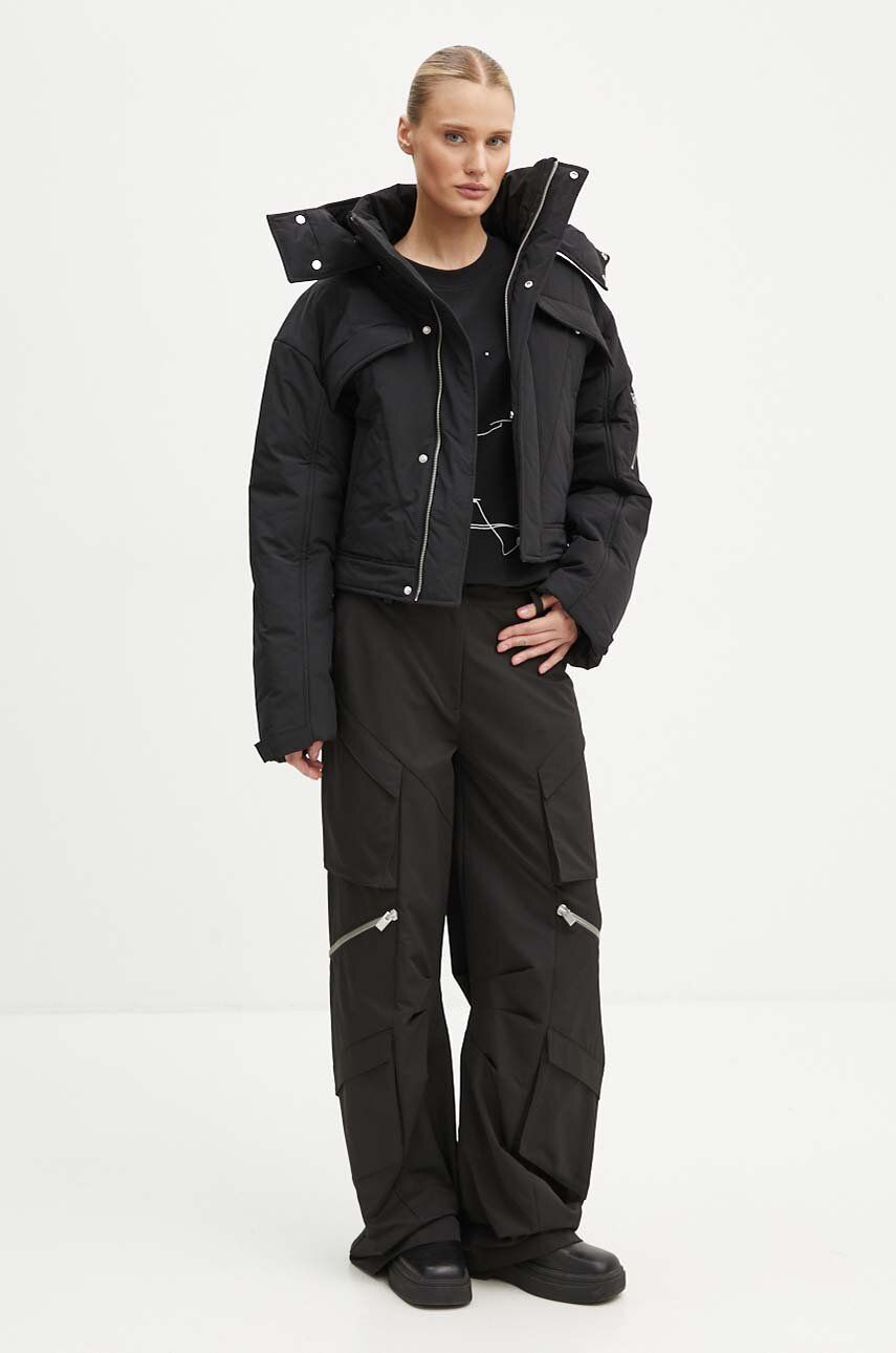 Prešívaná bunda HELIOT EMIL Cropped Asymmetrical Puffer Jacket Čierna | PREAW24.W.02.132, 1