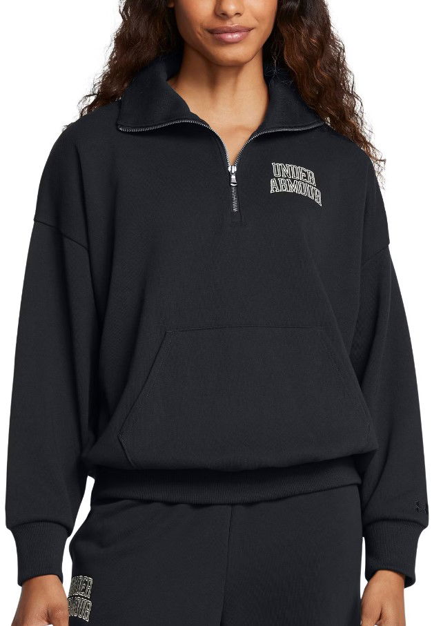 Mikina Under Armour Terry Oversized Half-Zip Sweatshirt Čierna | 1386495-001, 0