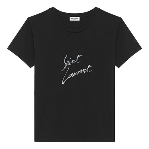 Tričko Saint Laurent Saint Laurent Boyfriend Logo Print T-Shirt Čierna | 480335YB2IS9787, 0