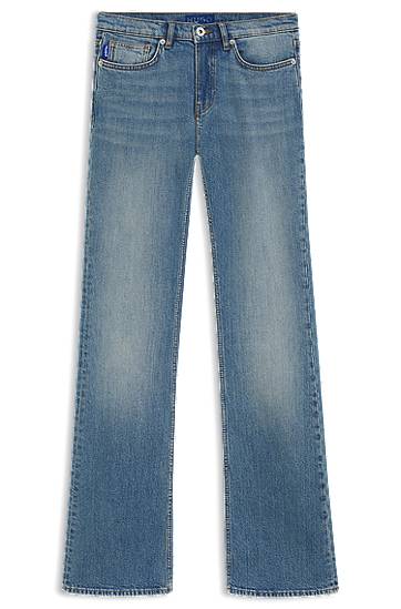 Džínsy BOSS Comfort-Stretch Flared Leg Jeans Modrá | 50541829