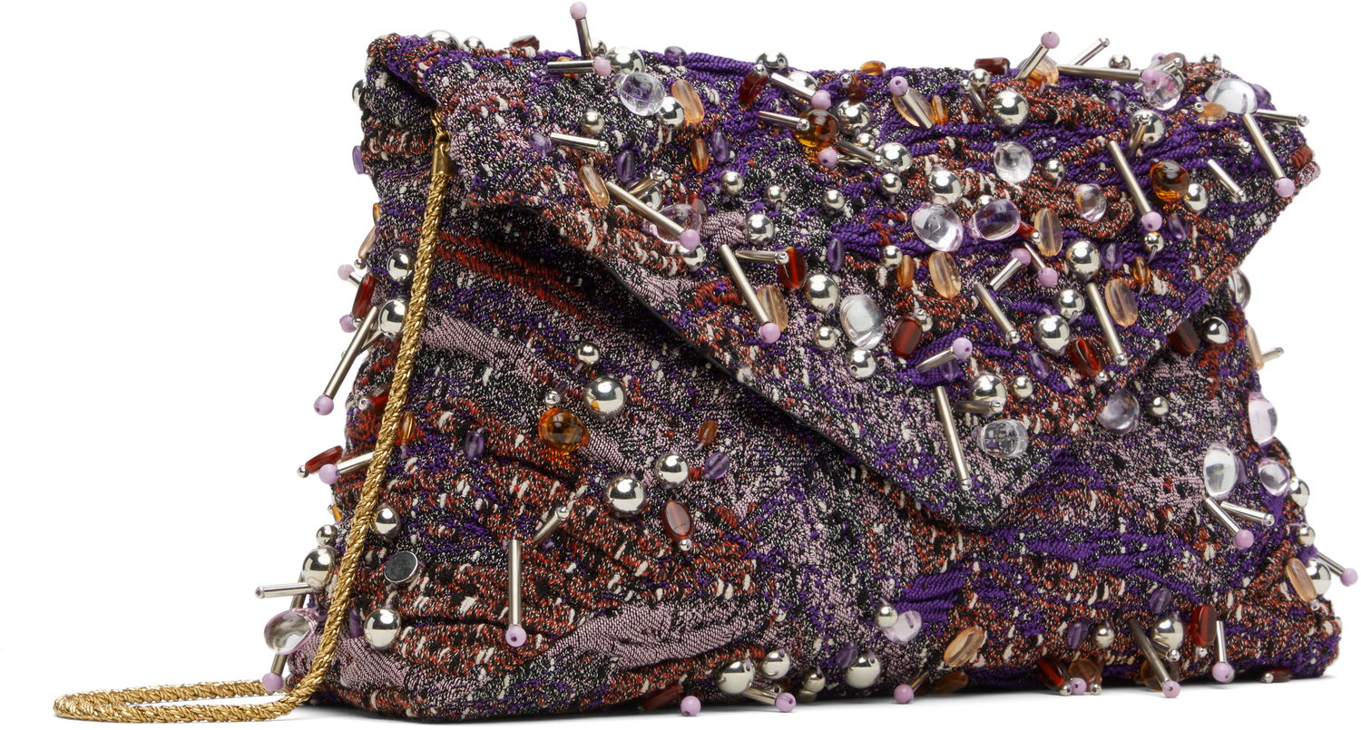 Kabelka Dries Van Noten Dries Van Noten Embellished Envelope Clutch Bag Fialová | 251-011513-896, 1