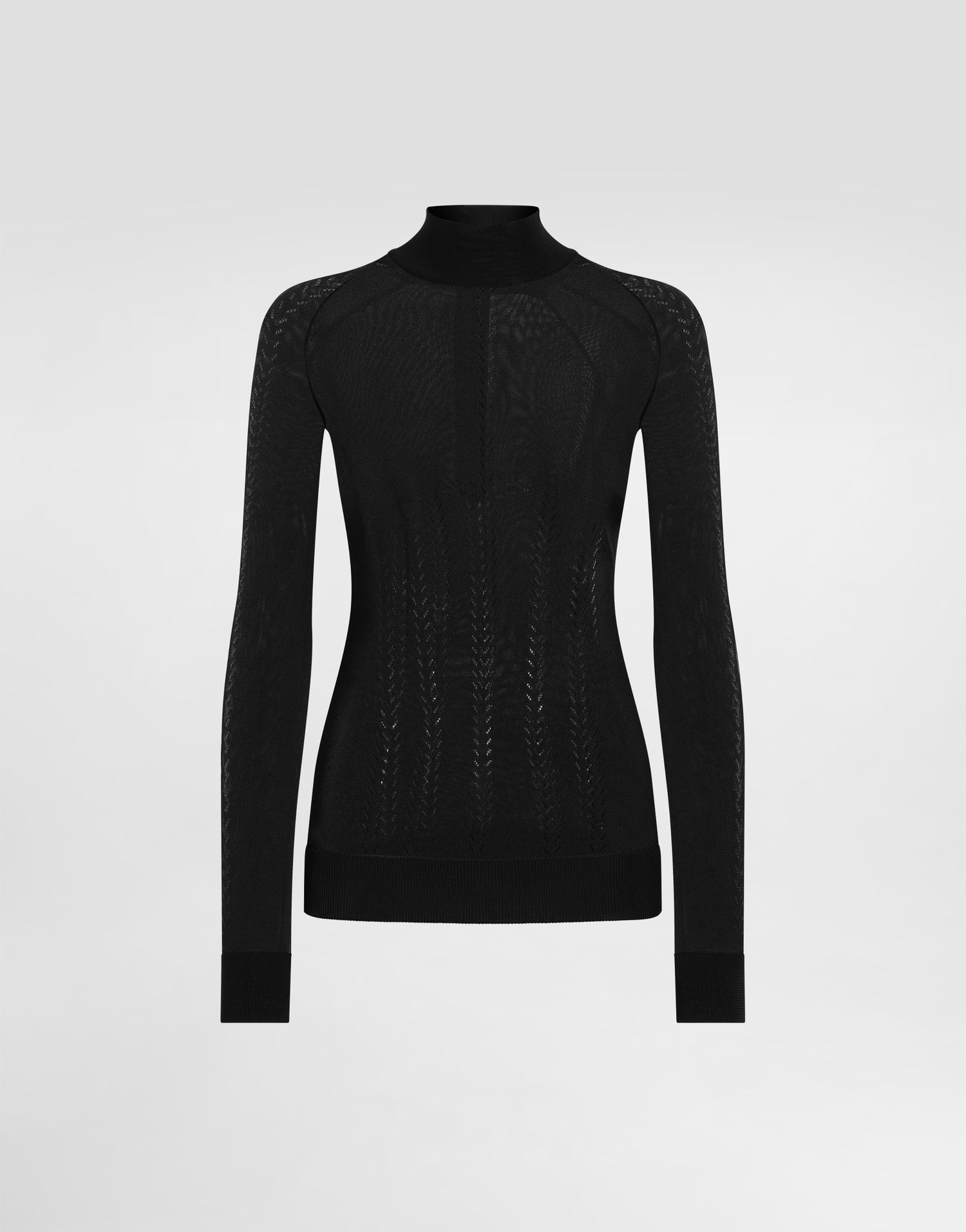 Sveter Dolce & Gabbana Dolce & Gabbana Silk Mock-Turtleneck Sweater Čierna | FXW44TJBSLLN0000, 0
