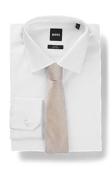 Opasok BOSS Jacquard Silk Tie Béžová | 50539821, 1