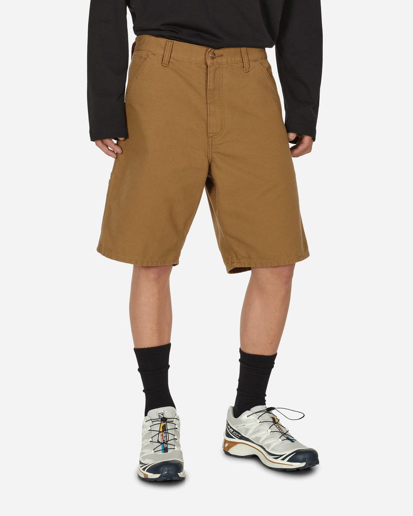 Nohavice a džínsy Carhartt WIP Single Knee Short Hamilton Brown Šedá | I027942_HZ_02