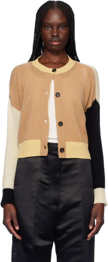Sveter Marni Marni Crewneck Color-Block Cashmere Cardigan Béžová | CDMD0393Q0 UFX385, 0