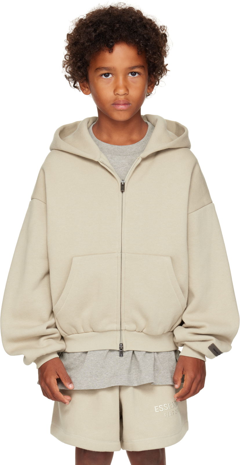 Mikina Fear of God ESSENTIALS Kids Fleece Zip-Up Hoodie Béžová | 785SP252036K