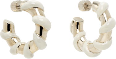 Náušnice LANVIN Lanvin Melodie Candy Twisted Hoop Earrings Biela | AW-CJFBO5-ENCY-P25, 1