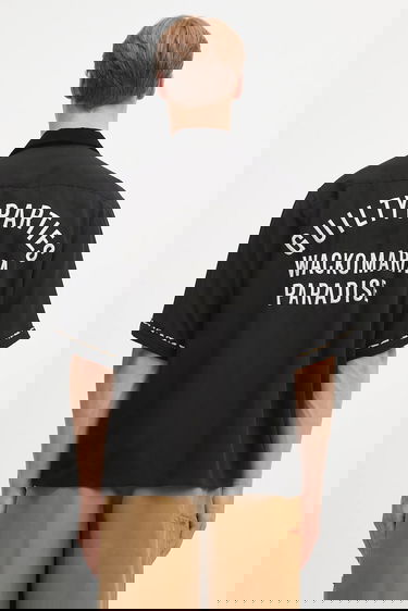 Košeľa WACKO MARIA Wacko Maria Switching Relaxed Shirt Čierna | 25SS.WMS.OC14, 2