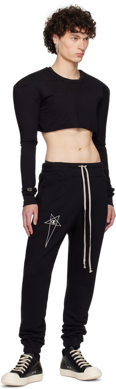 Tričko Rick Owens Rick Owens Champion Edition Cropped Harness T-Shirt Čierna | CM01E1708 CHJG JERSEY, 3